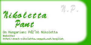 nikoletta pant business card